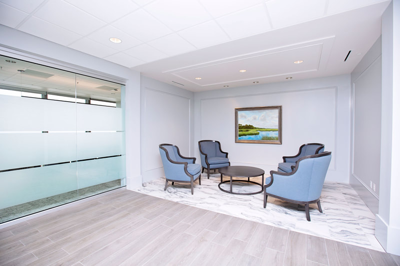Corporate office interior design services at Smith, Hulsey & Busey in Jacksonville, Fla.