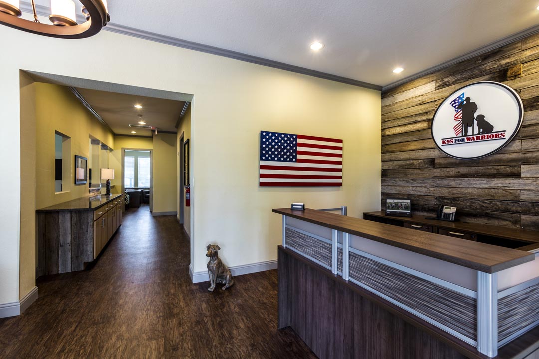 Corporate office architecture and interior design services at K9s For Warriors in Jacksonville, Fla.